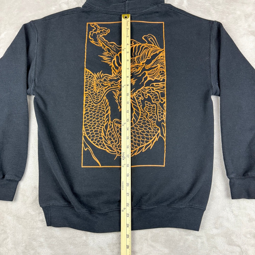 Empyre Hoodie Mens Medium Black Dragon Graphic Pullover Japanese Streetwear Y2K - Picture 8 of 10